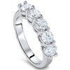 Pompeii3 1/2ct Five Stone Diamond Wedding Ring 14K White Gold - 3 of 4