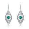 Guili Sterling Silver White Gold Plated Wreath Leverback Earrings with Colored CZ, Designed for a Touch of Classic Beauty and Timeless Sparkle - 3 of 3