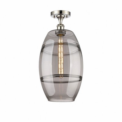 Vaz - 1 Light Semi-Flush Mount In Industrial Style-19.75 Inches Tall and 10 Inches Wide