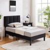 VECELO Upholstered Bed Frame with Adjustable Headboard, Heavy-Duty Platform Bed with Strong Wood Slat Support, No Box Spring Needed - 2 of 4
