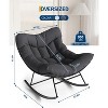 Acekool Outdoor Papasan Rocking Chair, Oversized Egg Rocker with Metal Frame, Rattan Patio Chair - 2 of 4