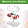 Fruit Ice Serving Tray Chilled Veggie Tray Shrimp Cocktail Serving Dish Appetizer Party Serving Platter with Lid and 4 Compartments 3 Tongs 10 Sporks - 4 of 4