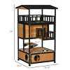 Wooden Outdoor Cat House with Asphalt Roof Multi Level Feral Cat Shelter with Escape Doors Platforms and Enclosed Condo - LAOTIES - 2 of 4