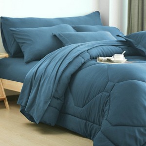Ultra-Soft 8 Pcs Bedding Set - All Season Comforter Set with Sheets, Bed-in-a-Bag for Cozy Bedroom & Guest Room - 1 of 4