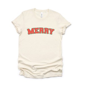 Simply Sage Market Women's Merry Varsity Short Sleeve Graphic Tee - 1 of 4