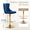 QingMoon Swivel Bar Stools Set of 2, Adjustable Barstools, Velvet Tufted Counter Height Chairs with Nailhead Trim for Kitchen Island, Home Pub - 2 of 4