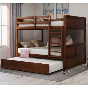 Full Over Full Bunk Bed with Twin Size Trundle for Bedroom - 1 of 4