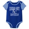 MLB Kansas City Royals Infant Boys' White Pinstripe 3pk Bodysuits - 12M