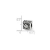 Black Bow Jewelry Square Floral Sterling Silver & CZ Bead Charm - 2 of 3