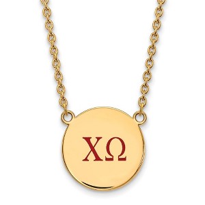 Black Bow Jewelry 14k Yellow Gold Plated Sterling Silver Chi Omega Greek Life Necklace 18 Inch - 1 of 4