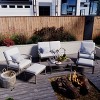 HAPPATIO 6 Piece Aluminum Patio Furniture Set, Outdoor Chairs with Ottomans and Loveseat, Outdoor Sofa with Cushions and Coffee Table(Gray) - 3 of 4