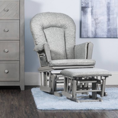 Child Craft Forever Eclectic Tranquil Glider and Ottoman - Lunar Gray/Gray Herringbone