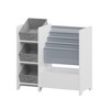 SKRAN Kids Bookshelf and Toy Storage Organizer, Multi-Functional 4-Tier Bookcase with 3 Collapsible Fabric Drawers, Floor Cabinet for Playroom - White - 4 of 4
