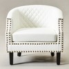KINWELL 29 " W Tufted Faux Leather Barrel Chair PU Bar Club Chair - 3 of 4