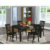 HomeStock 5-Piece Rectangle Black Finish Solid Wood Top Dining table with 4 Chairs - 2 of 4