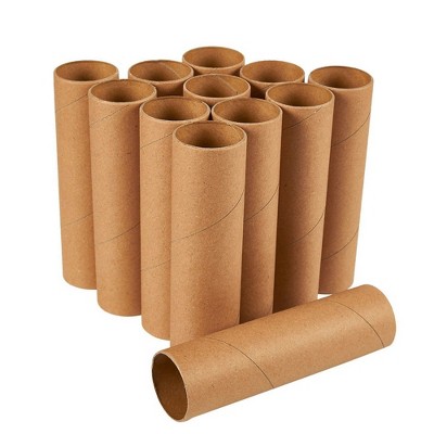 Juvale 12 Pack Round Craft Rolls Cardboard Paper Tubes for DIY Crafts Art Projects, 1.6"x5.9" Brown
