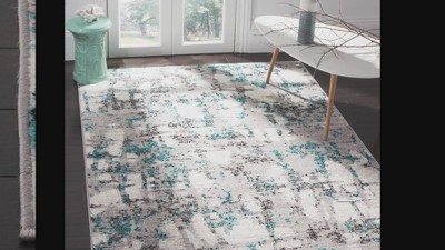 Elysian Grey & Purple Medallion Synthetic Area Rug - 5'1" x 7'6"