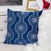 ChicFurnit Bed Pillows Boho Geometric Home Pillow Velvet Decor Pillow with Hidden Zipper Cotton Pillows for Living Room Decoration, Blue, 20"*1"*20" - 2 of 4