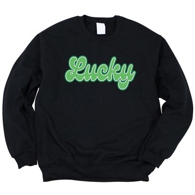 Simply Sage Market Women's Graphic Sweatshirt Green Lucky Cursive