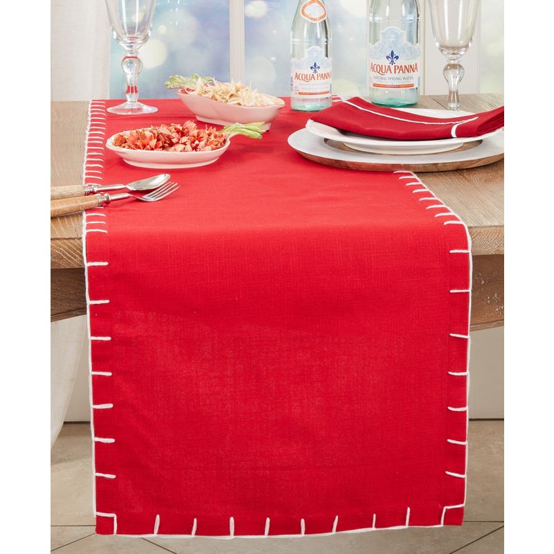 Saro Lifestyle Classic Charm Chunky Whip Stitch Table Runner, 3 of 4