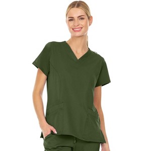 Medichic Women's Eleanor 3-Pocket Stretch V-Neck Scrub Top - 1 of 3