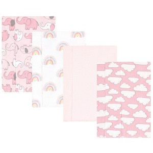 Luvable Friends Hudson Baby Flannel Burp Cloths 4pk Set - 1 of 2