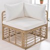 7-Piece Modular Wicker Sofa Set with Removable Cushions, Adjustable Feet, and Round Coffee Table for Outdoor Spaces - 4 of 4