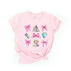 Simply Sage Market Women's Coquette Pastel Teacher Collage Short Sleeve Graphic Tee - 1 of 4