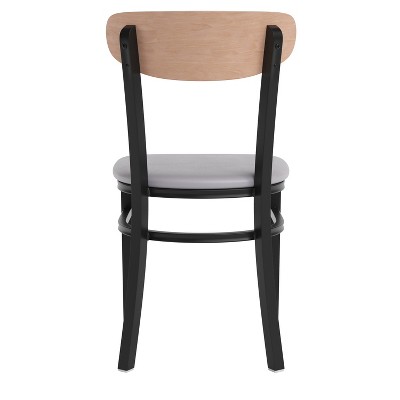 Modern Birchwood Gray Vinyl High-Capacity Dining Chair