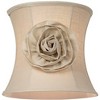 Springcrest Almond Linen with Flower Small Drum Lamp Shade 11" Top x 12" Bottom x 11" High (Spider) Replacement with Harp and Finial - 2 of 4