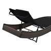 vidaXL Comfortable and Adjustable Sun Lounger - Poly Rattan, Steel Frame, Textilene Fabric, Water-Resistant - Brown/Black - 4 of 4
