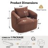Yukimo 28"H Swivel Round Upholstered Comfy Chair with One Soft Pillow, Teddy Fleece High-Resilience Sponge Single Sofa - 3 of 4