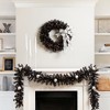 Northlight Pre-Lit Artificial Halloween Tinsel Wreath - 24" - Black - Clear Lights - 3 of 4