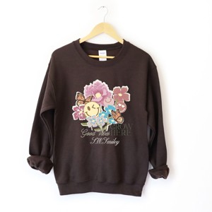 S.W.Smiley Good Vibes Grow Here Flowers - Women's Graphic Sweatshirt - 1 of 4