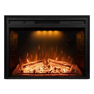 Itopfox 30 Inch Electric Fireplace with Remote Control, Realistic Log and Crackling Sound, Overheating Protection and Timer, 750/1500W Black - 1 of 4