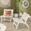 Lirago,Modern Boho Accent Chair with Braided Jute Seat-Scandinavian Style for Living Room - 2 of 4