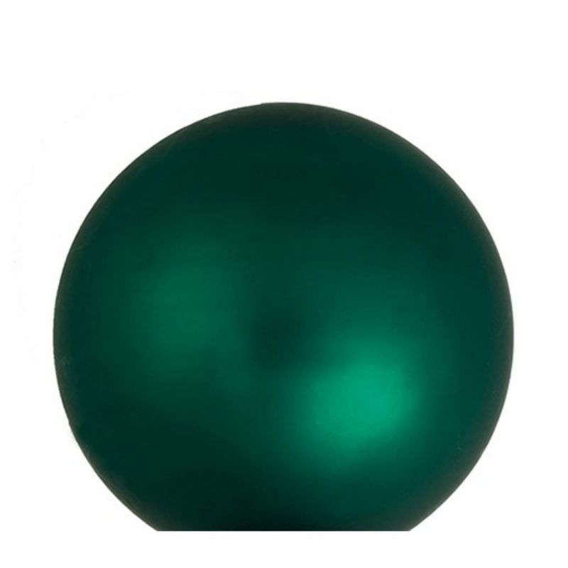 Northlight Matte Finish Glass Christmas Ball Ornaments 4" (100mm) - Emerald Green - 6ct, 2 of 3