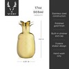 Viski Pacific Pineapple Cocktail Shaker – Tropical Themed Cocktail Shaker for Tiki Drinks – Stainless Steel with Gold Finish - Set of 1 - 3 of 4