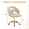 CAVINAS Velvet Leisure Chair,Upholstered Chair with Gold Five-Claw Casters,Modern Swivel Accent Chair for Living Room,Home Office - 3 of 4