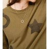 Women's Western Textured Patchwork Sweatshirt - Blue B - 4 of 4