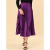 INSPIRE CHIC Women's Party Elastic Waist Metallic Shiny Accordion Pleated Midi Skirt - 2 of 4