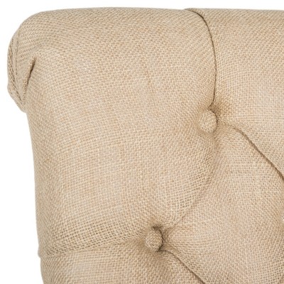 Allie Beige Linen Tufted Vanity Chair