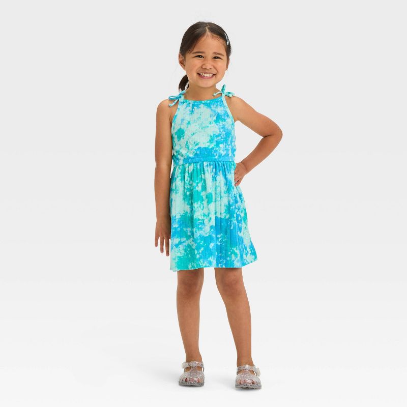 Toddler Girls' Tie Dye Dress - Cat & Jack™ Blue, 4 of 5