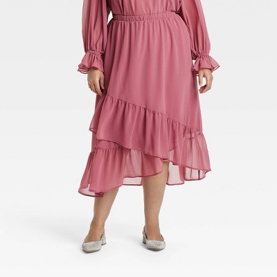 Women's Ruffle Midi Skirt - A New Day™