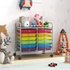 Costway 12 Drawers Rolling Cart Storage Scrapbook Paper Studio Organizer Bins Rainbow - 2 of 4