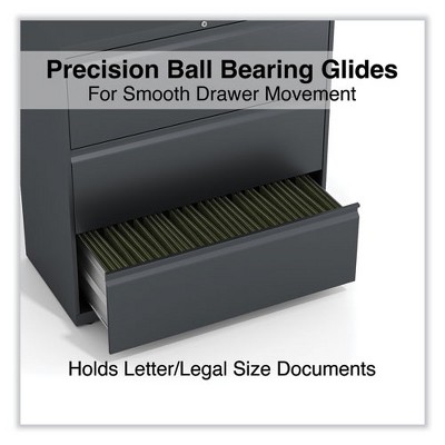 Charcoal Steel 3-Drawer Lockable Lateral File Cabinet