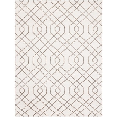 Ivory Hand-Knotted Wool Geometric 8' x 10' Area Rug