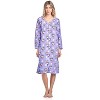 Casual Nights Women's Printed Fleece Snap-Front Lounger House Dress - 2 of 4