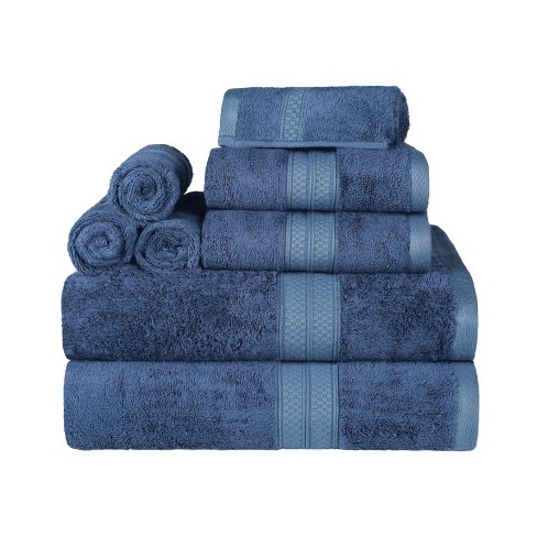 Rayon From Bamboo And Cotton Blend Cozy Plush 8 piece Hand Towel Set Royal Blue Blue Nile Mills Target