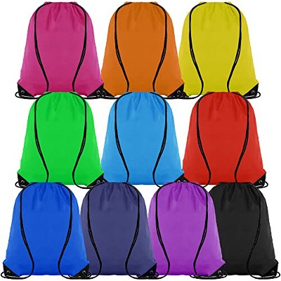 Generic 10 Colors Drawstring Backpack Bags Sack Pack Cinch Tote Sport Storage